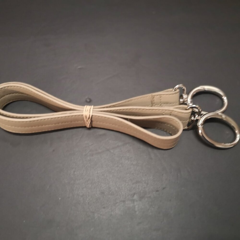 Miche Quick Clip Tan Faux Leather Shoulder Strap 42.5" Length Silver Tone